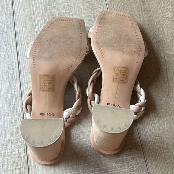NWOT Dolce Vita Anthropologie Braided Leather Heels US 9 - Picture 4 of 5